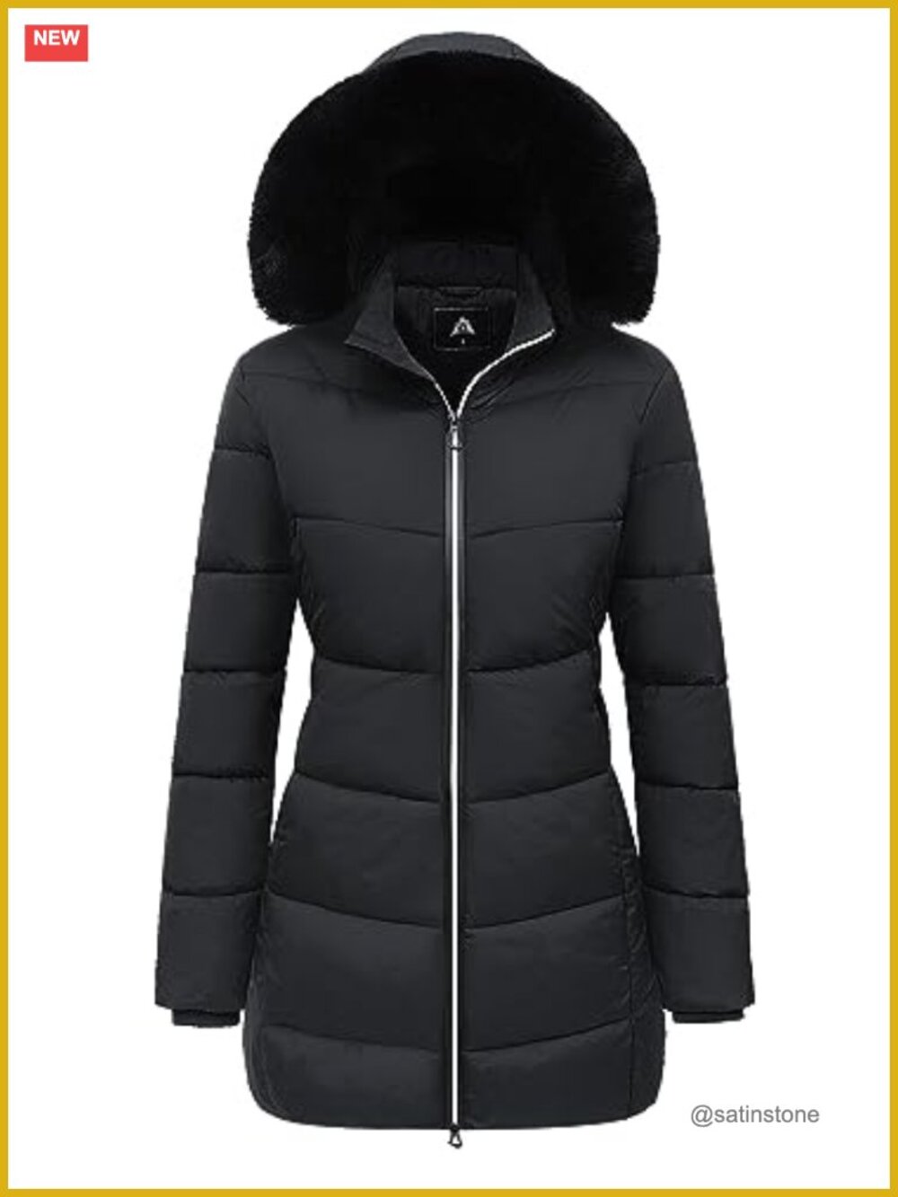 Women's Quilted Puffer Jacket Down Winter Coat Long Removable Hood Windproof